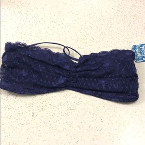 Dark purple strapless bralette